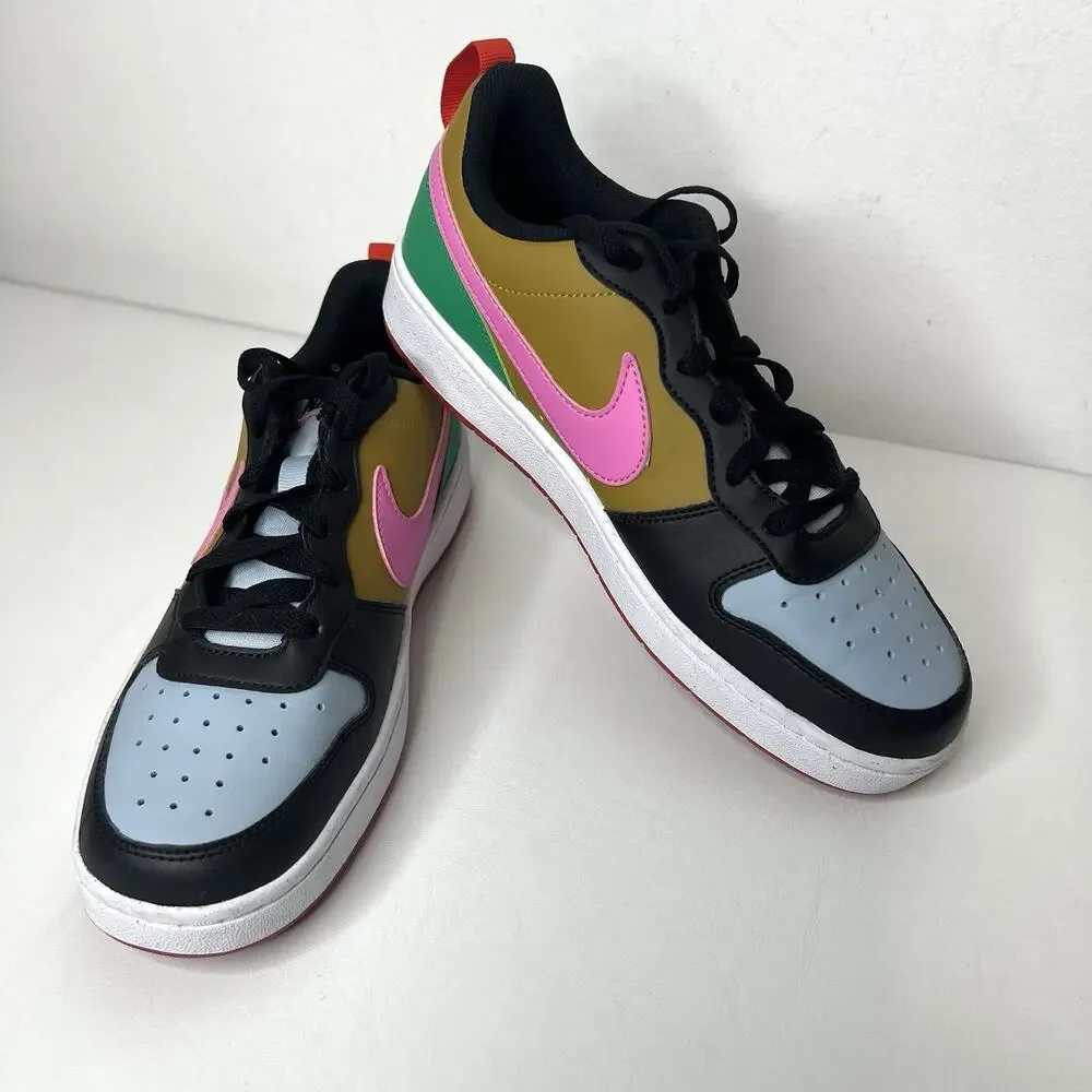 Nike Court Borough Low Multi Color Pink Swoosh Sneakers Size Women’s 8–8.5 - Y7